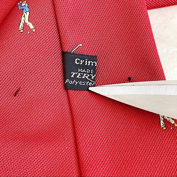 Vintage Red Men’s Golfer Polyester Tie Fathers Day - Picture 6 of 9
